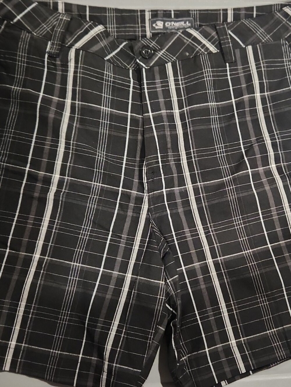 O'Neill Black and White Plaid Men's Cargo SHORTS /GOLF NWOT